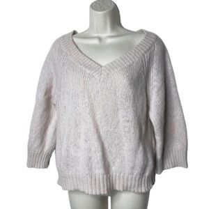 AG Godschmied blush pink wool mohair knit V neck sweater top size M